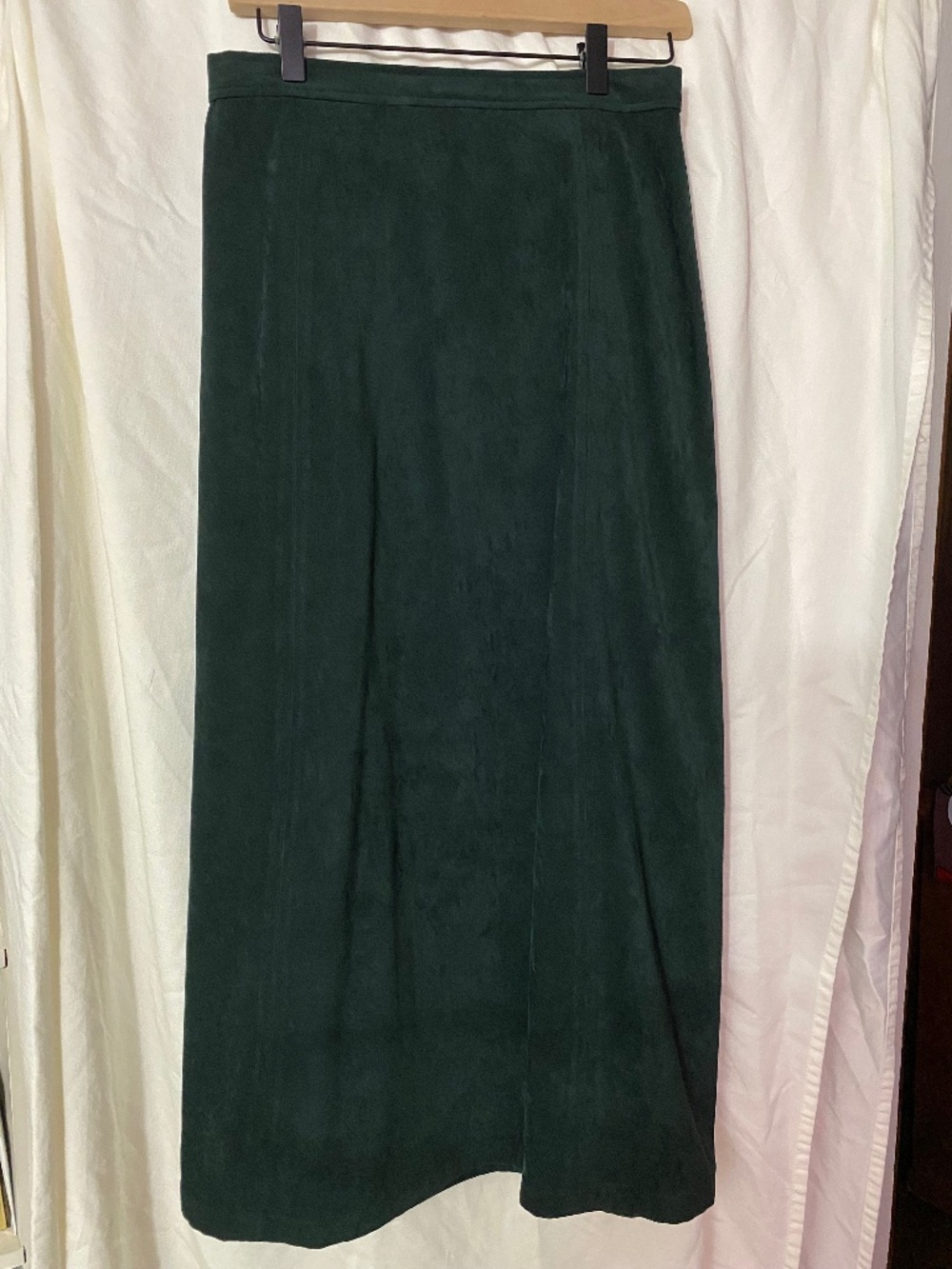 Talbots Vintage Womens Dark Green Faux Suede Skirt